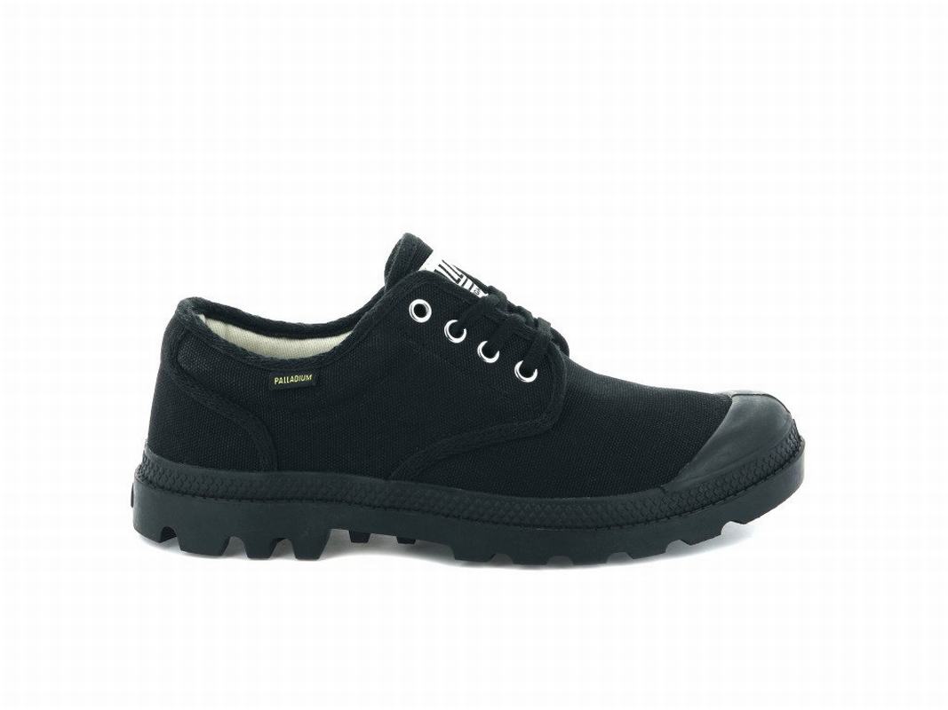 Palladium Pampa Oxford Originale Mens Shoes Black Australia [GIHMVB-851]